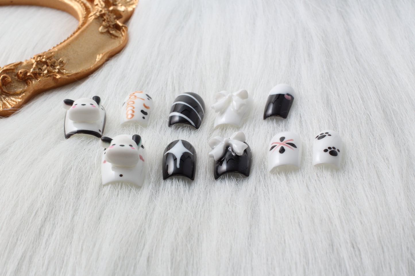 Dog Press On Nails, Fake Nails, Glue On Nails, Handmade Nails - Chainstones