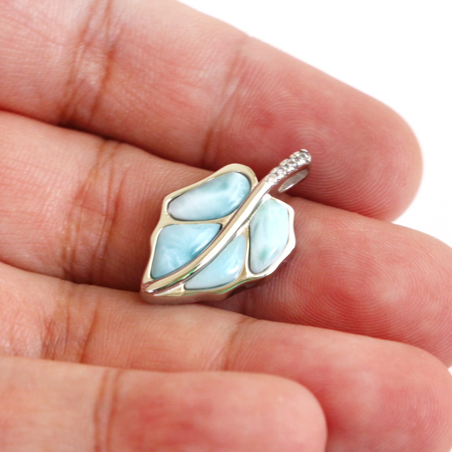 Larimar Gemstones Pendant Necklace - Chainstones
