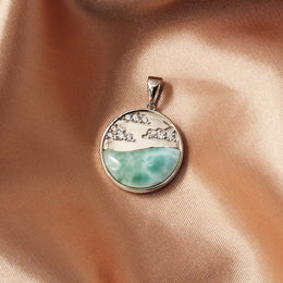 Larimar 925 Sterling Silver Necklace