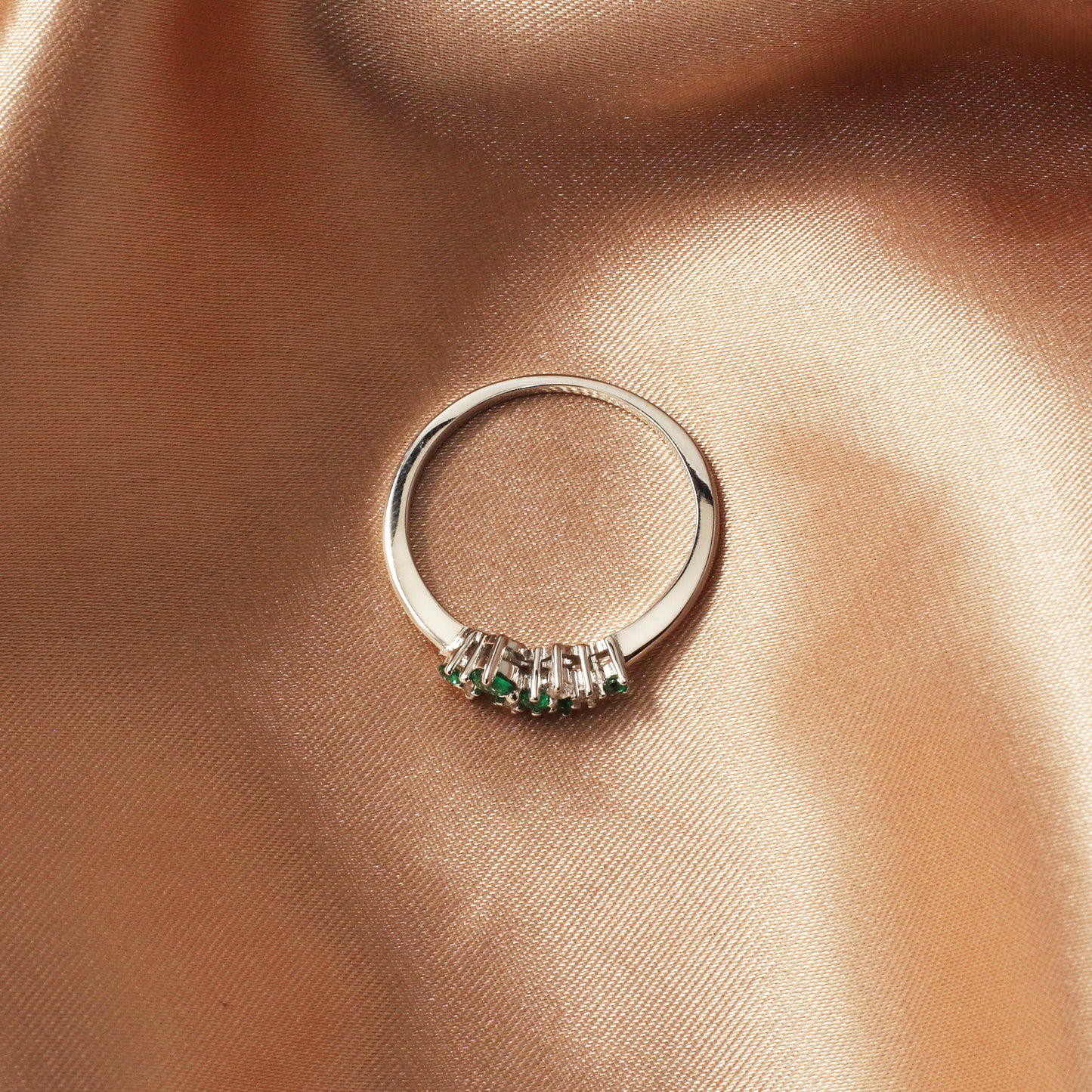 Green CZ Ring - Chainstones