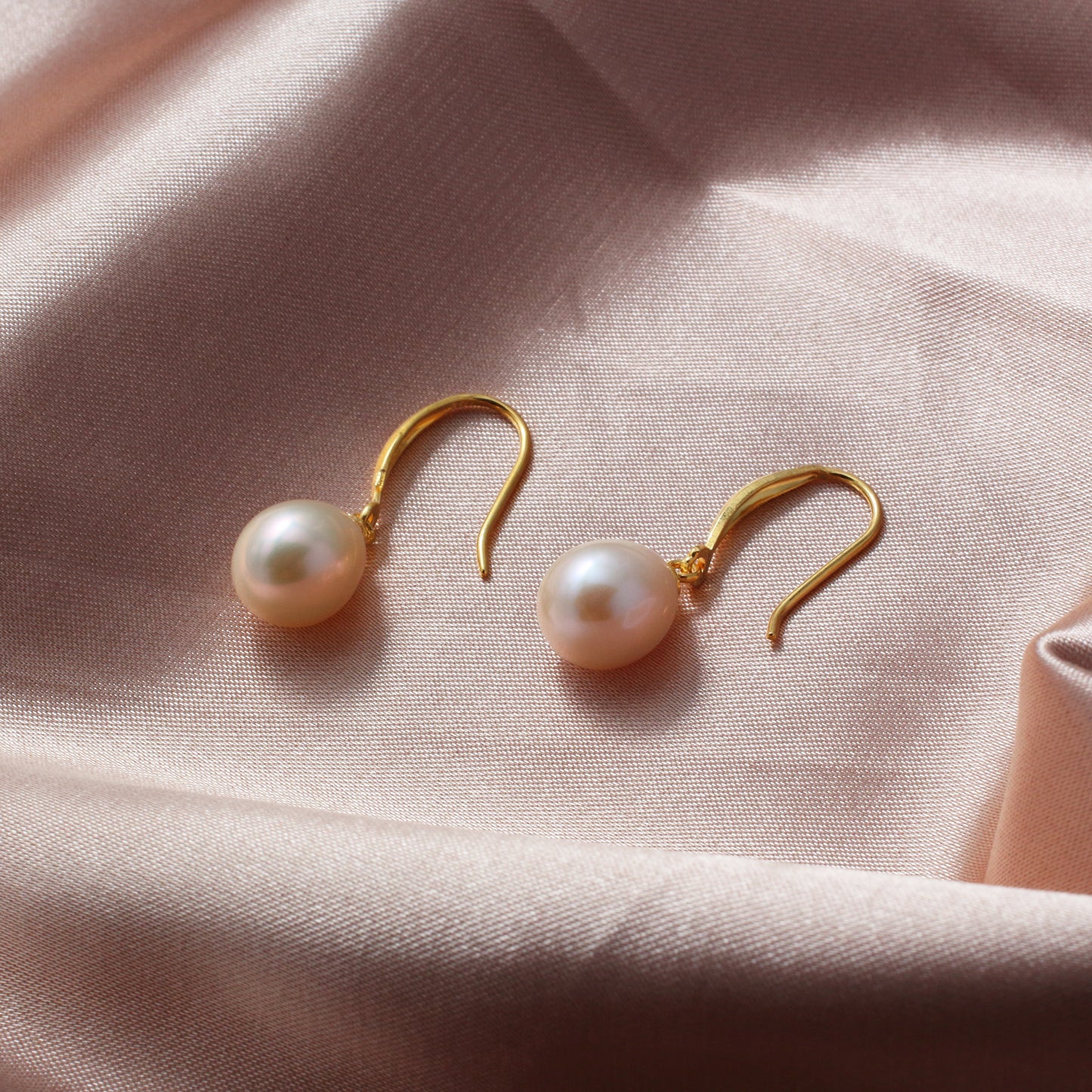 Sterling Silver 14K Gold Pearl Earrings - Chainstones
