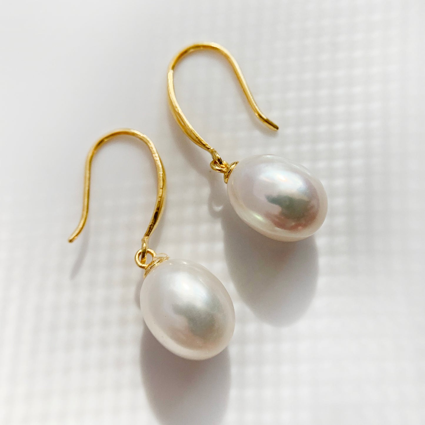 Sterling Silver 14K Gold Pearl Earrings - Chainstones