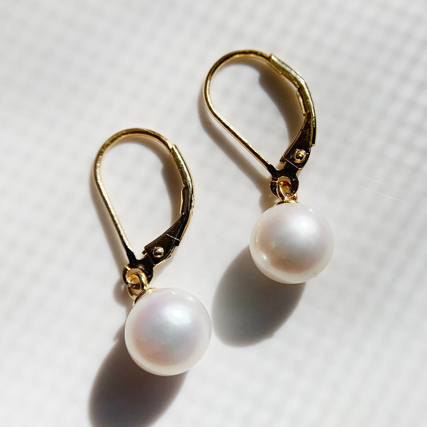 Rose Gold Freshwater Pearl Drop Silver Earrings - Chainstones
