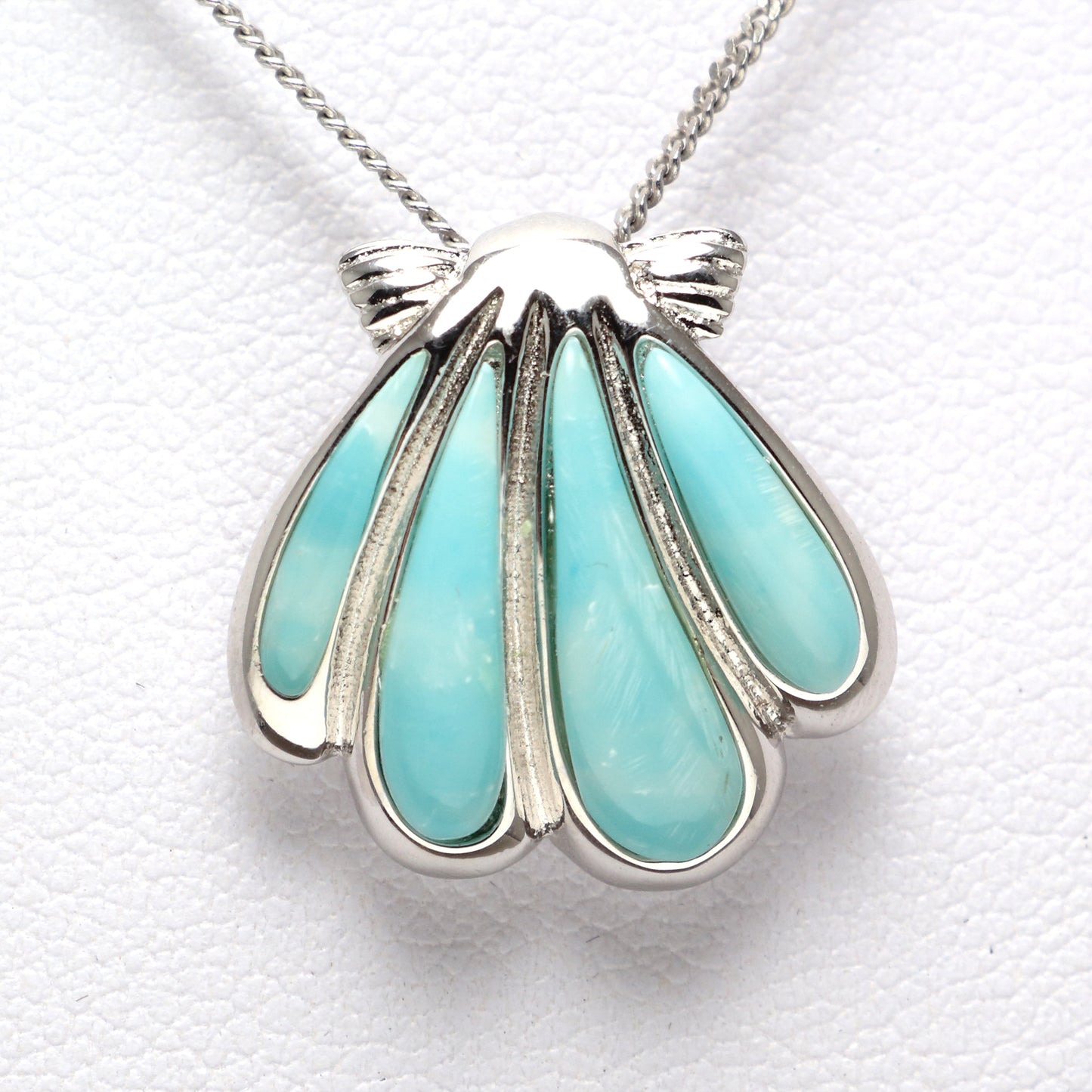 Shell 925 Sterling Silver Larimar Necklace - Chainstones