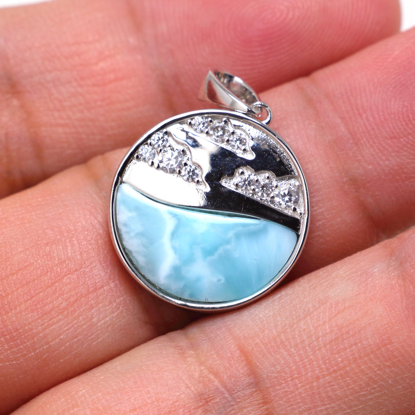Larimar 925 Sterling Silver Necklace - Chainstones