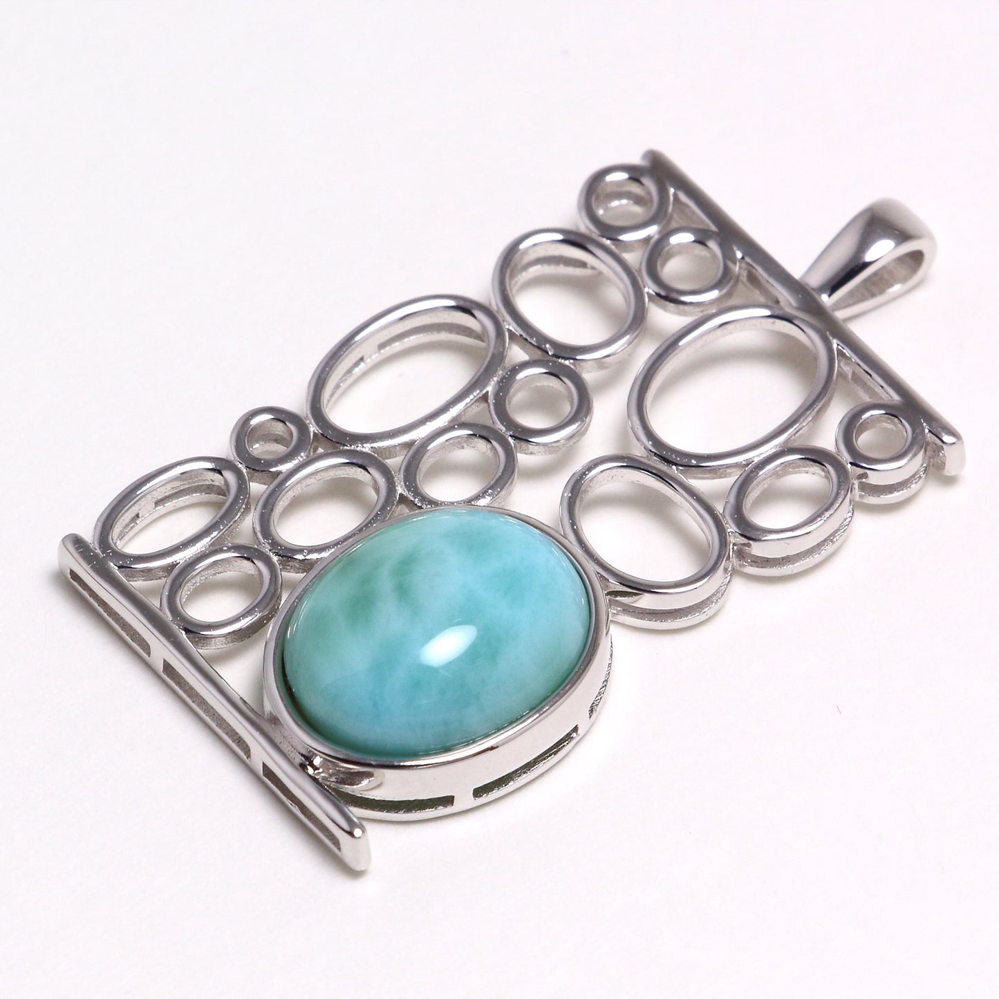 Larimar Gemstone 925 Sterling Silver Necklace - Chainstones