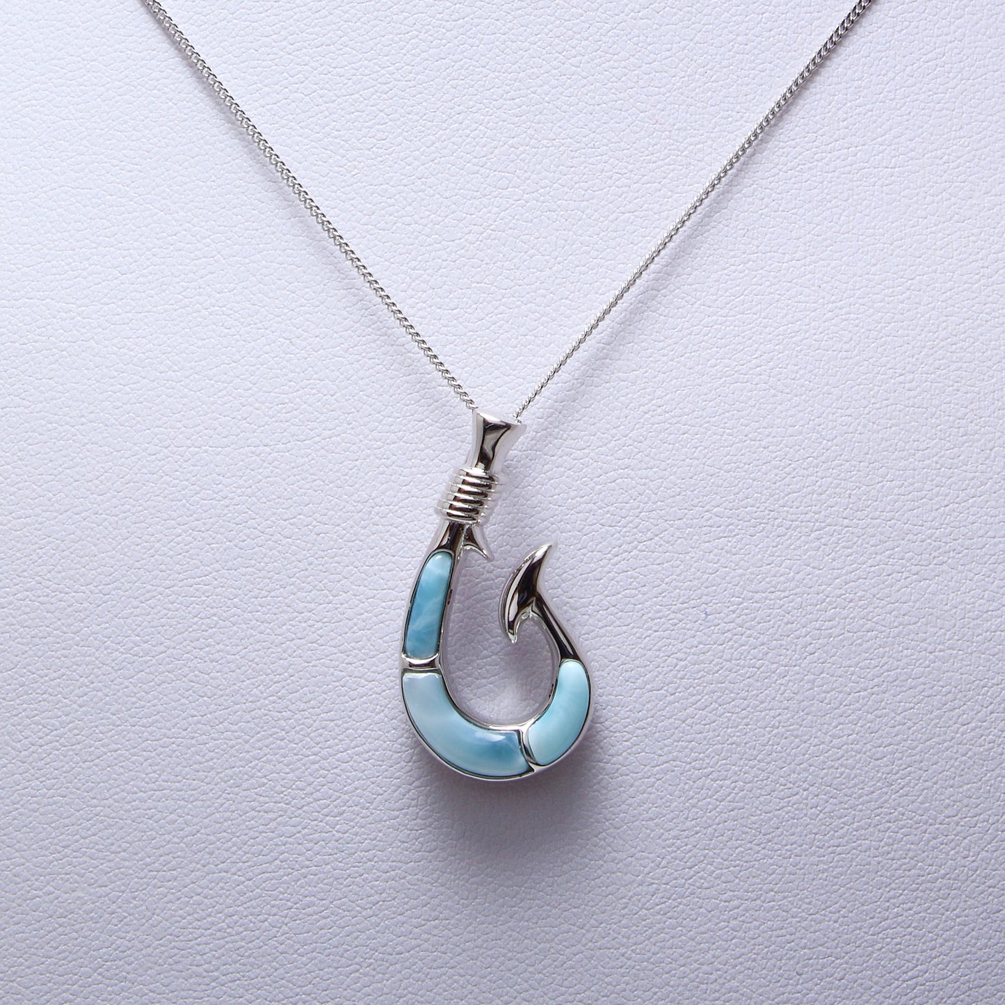 Larimar Gemstone Fish Hook Necklace - Chainstones