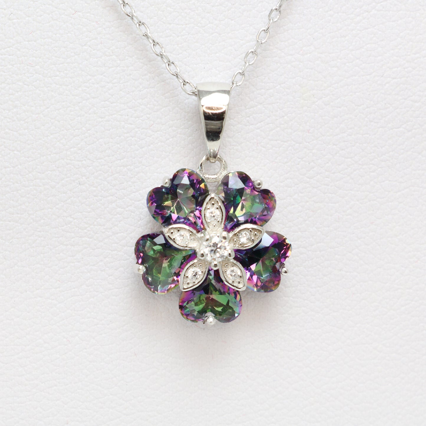 Mystic Topaz 925 Sterling Silver Necklace - Chainstones