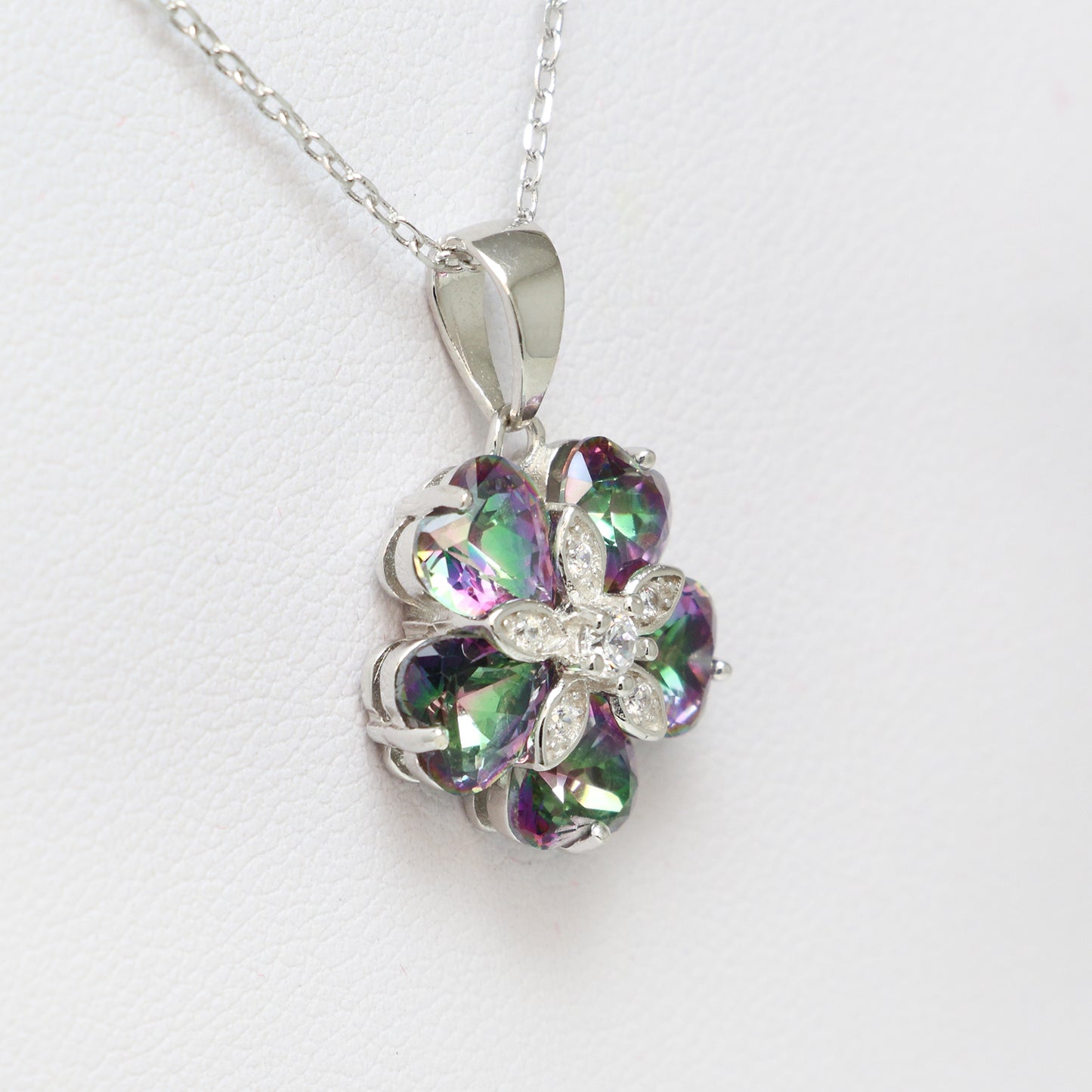 Mystic Topaz 925 Sterling Silver Necklace - Chainstones