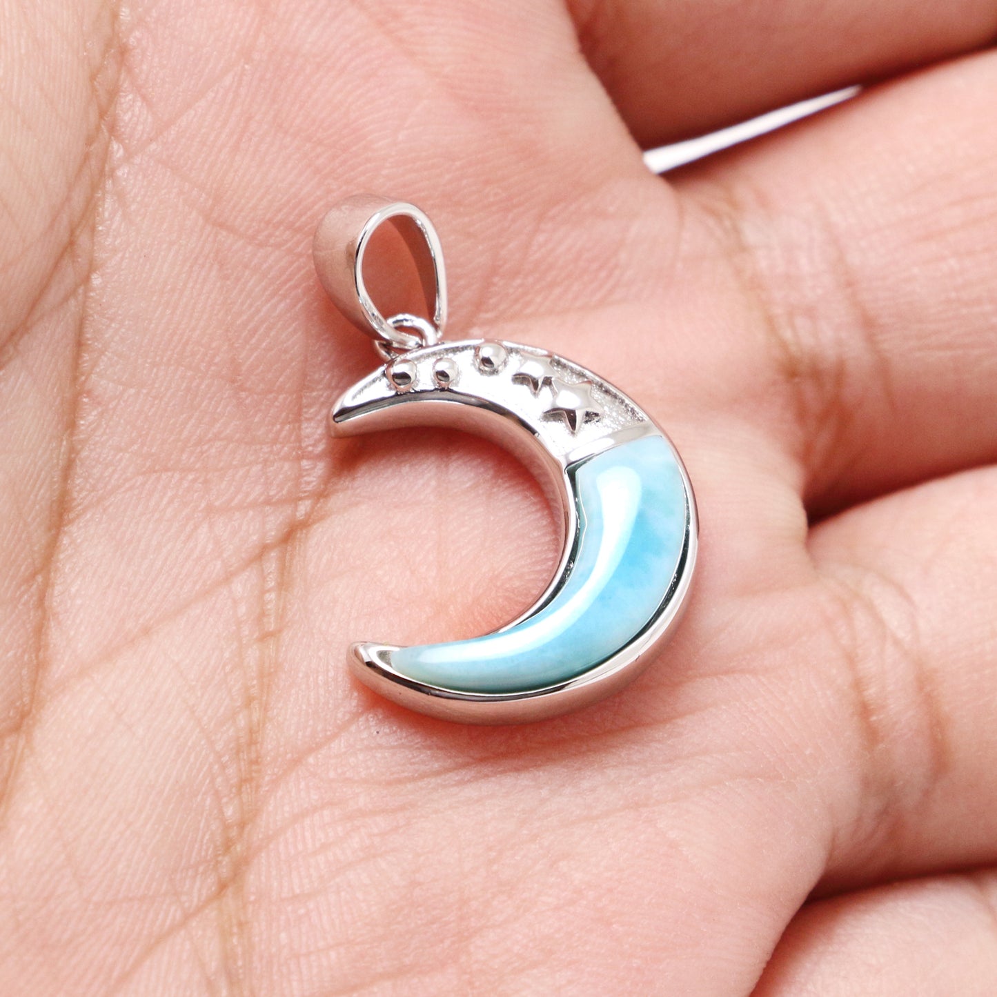 Moon Larimar Necklace - Chainstones