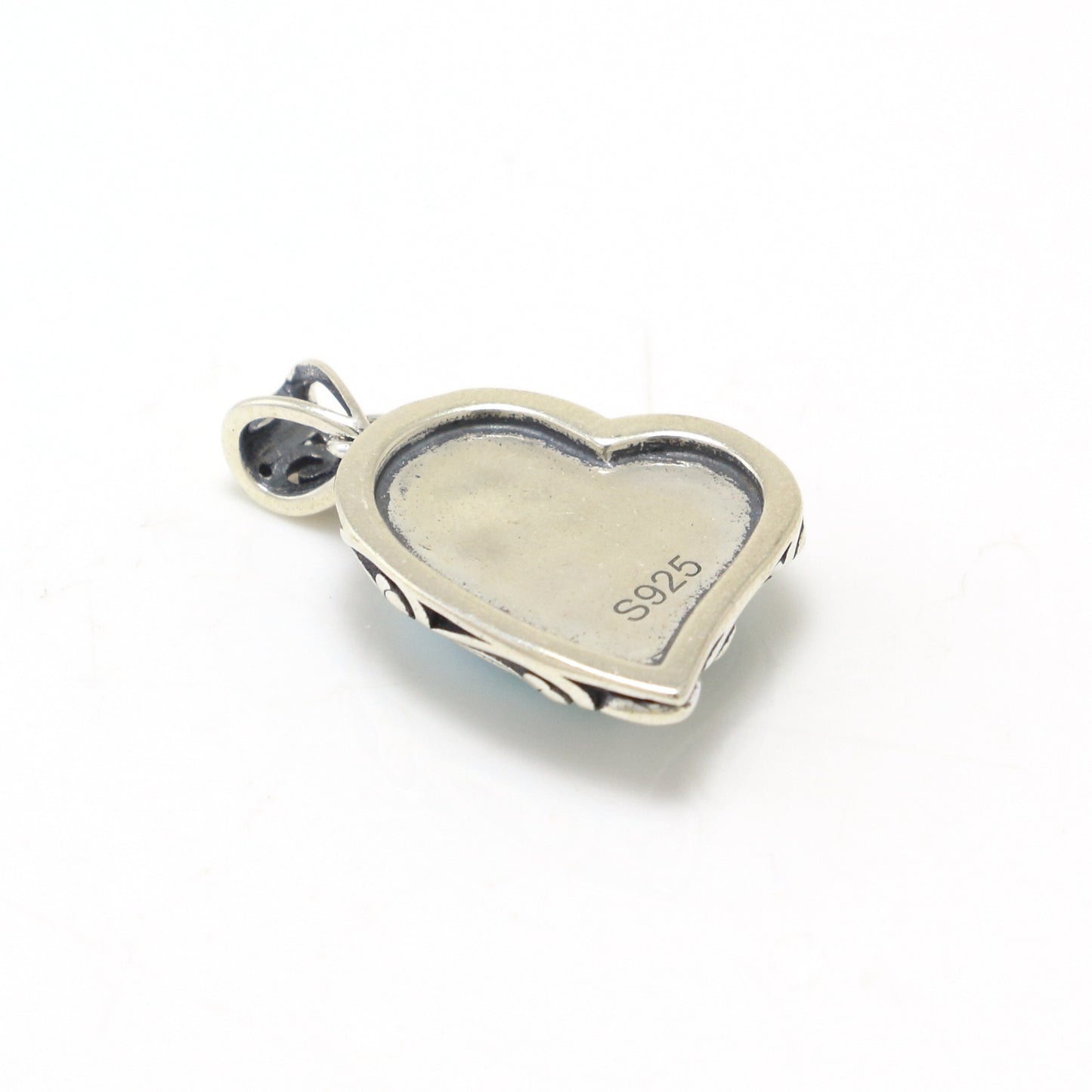 Heart 925 Sterling Silver Larimar Necklace - Chainstones