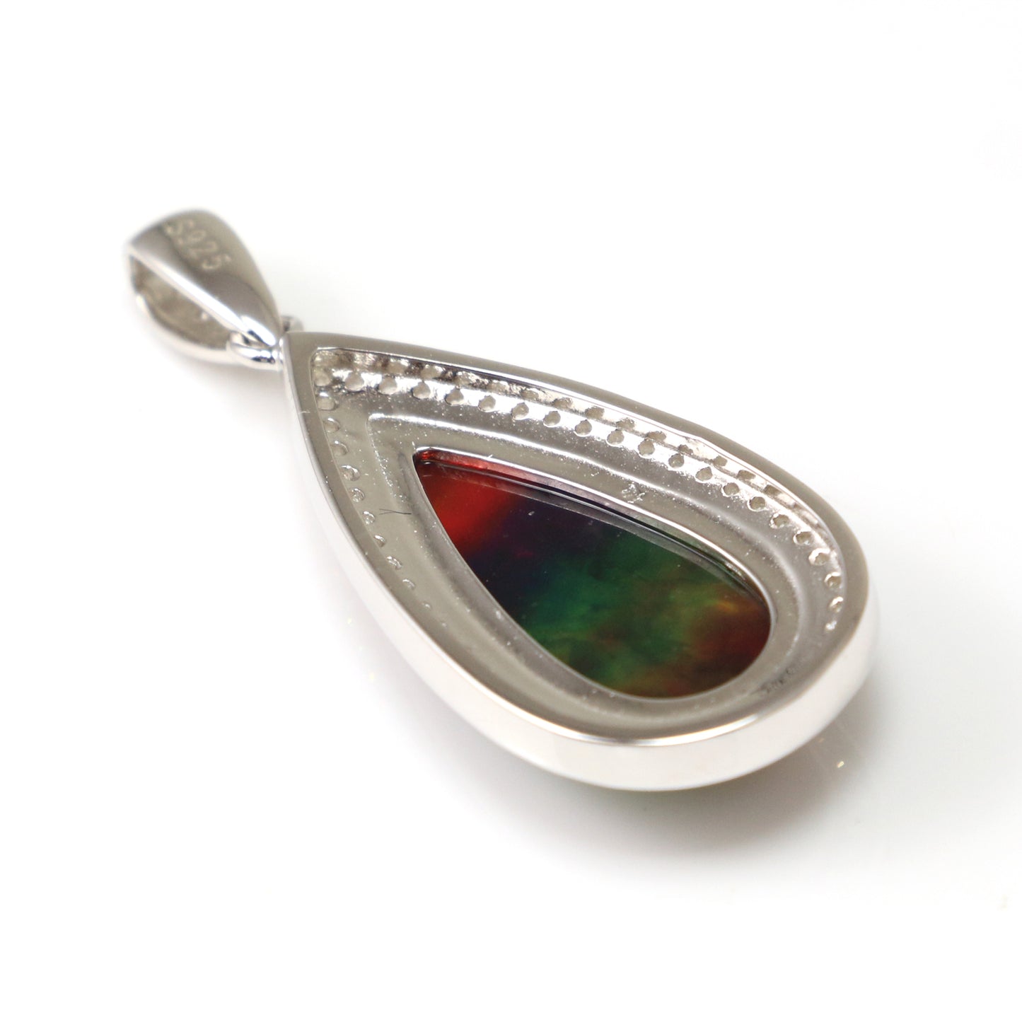 Ammolite 925 Sterling Silver Necklace - Chainstones