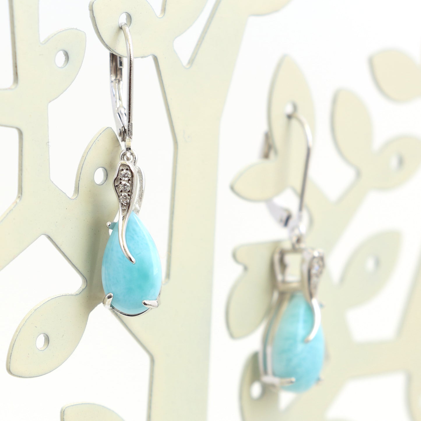 Natural Larimar Earrings