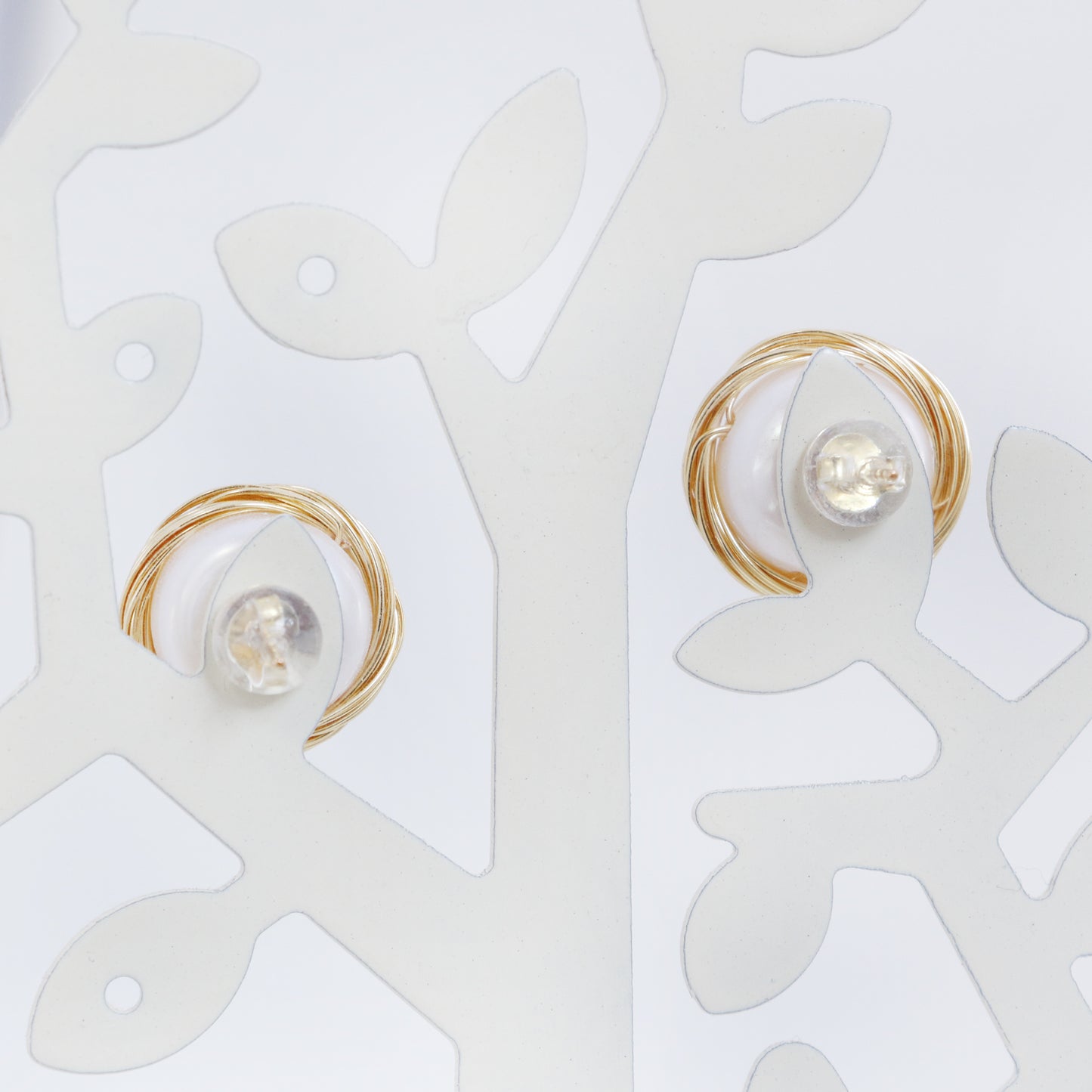 Big Circle 925 Sterling Silver Pearl Stud Earrings - Chainstones