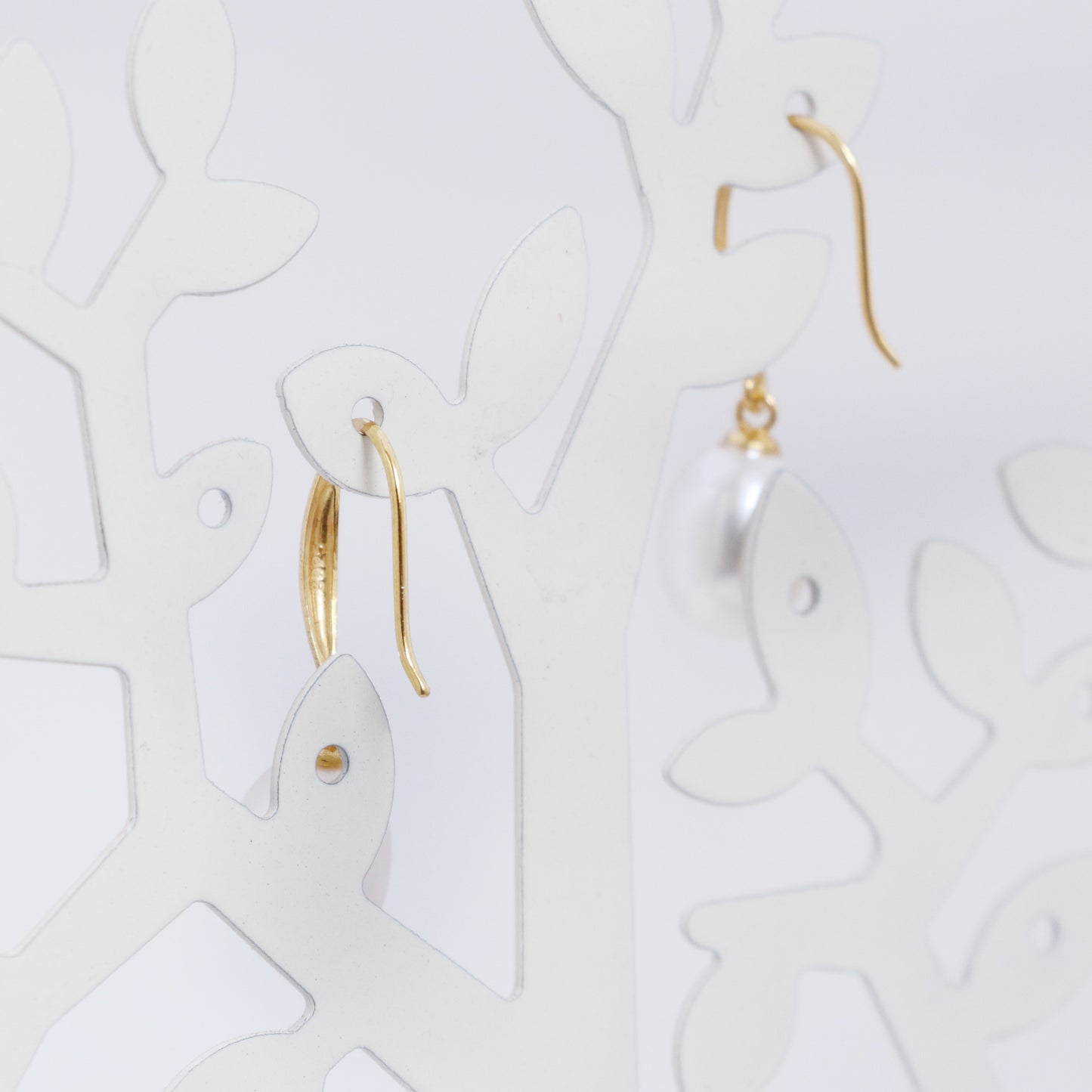 Sterling Silver 14K Gold Pearl Earrings - Chainstones