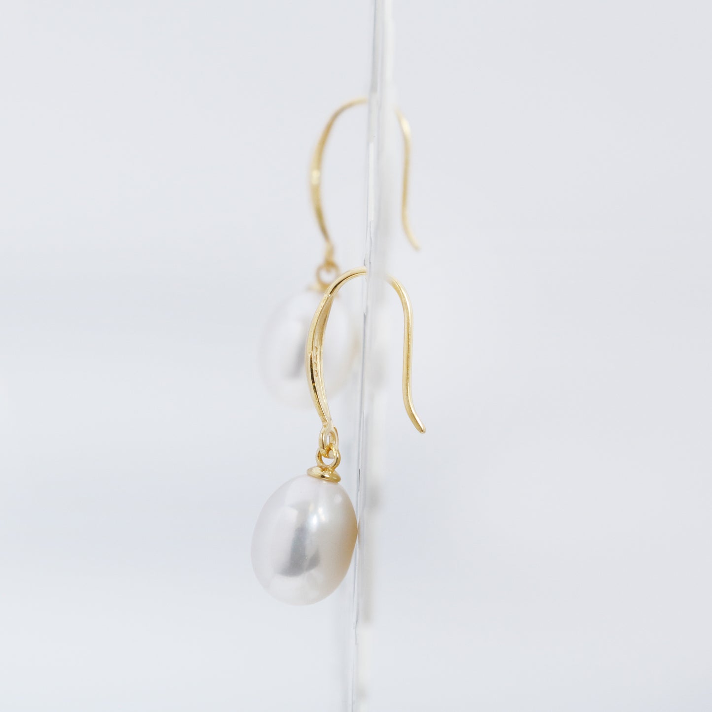 Sterling Silver 14K Gold Pearl Earrings - Chainstones