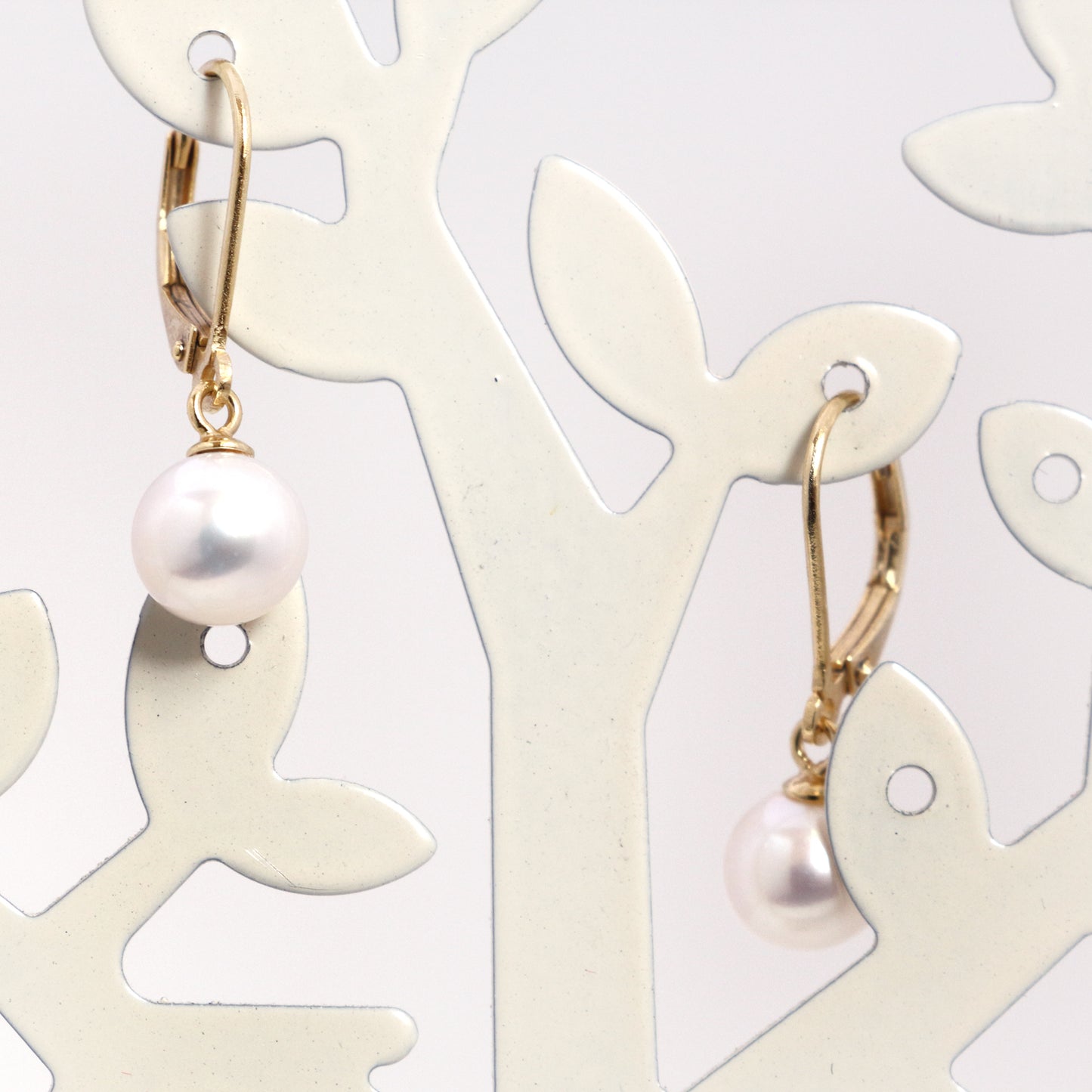 Rose Gold Freshwater Pearl Drop Silver Earrings - Chainstones