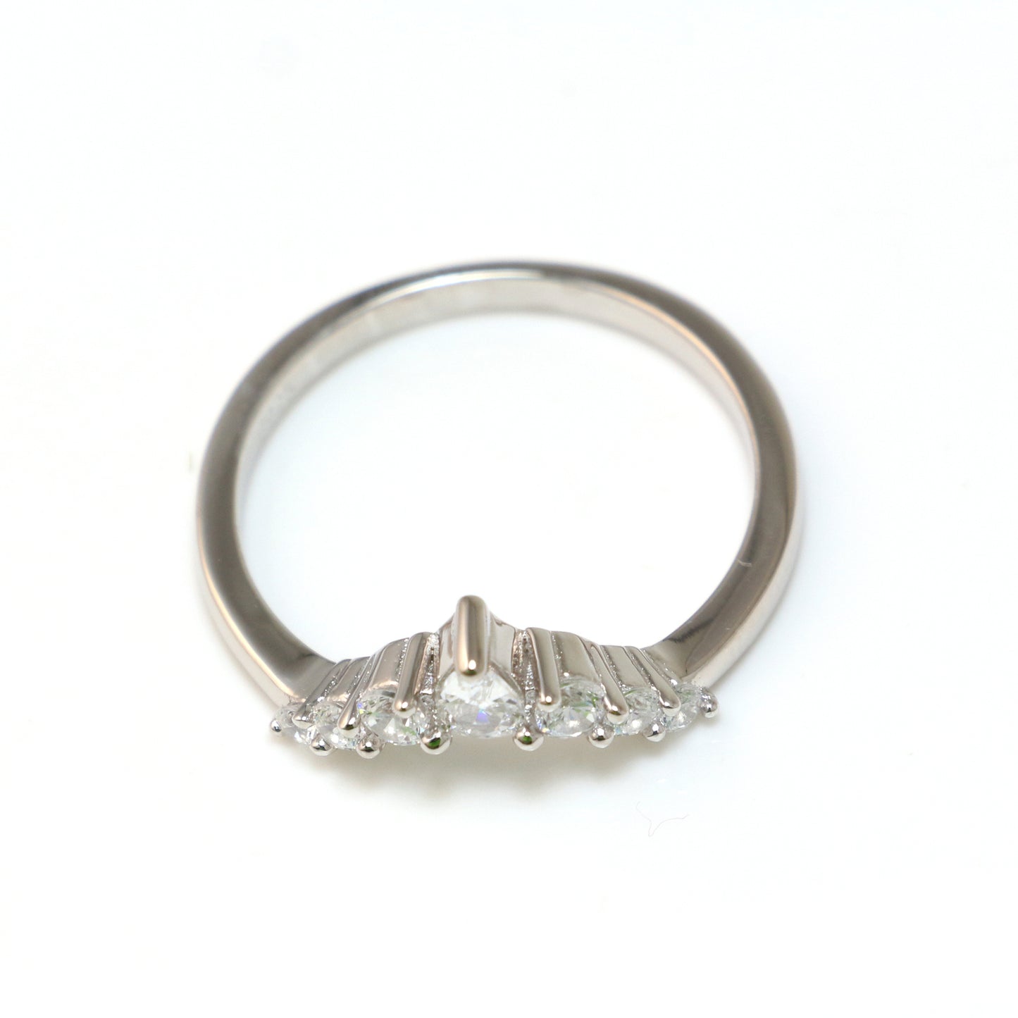 White CZ 925 Sterling Silver Ring - Chainstones
