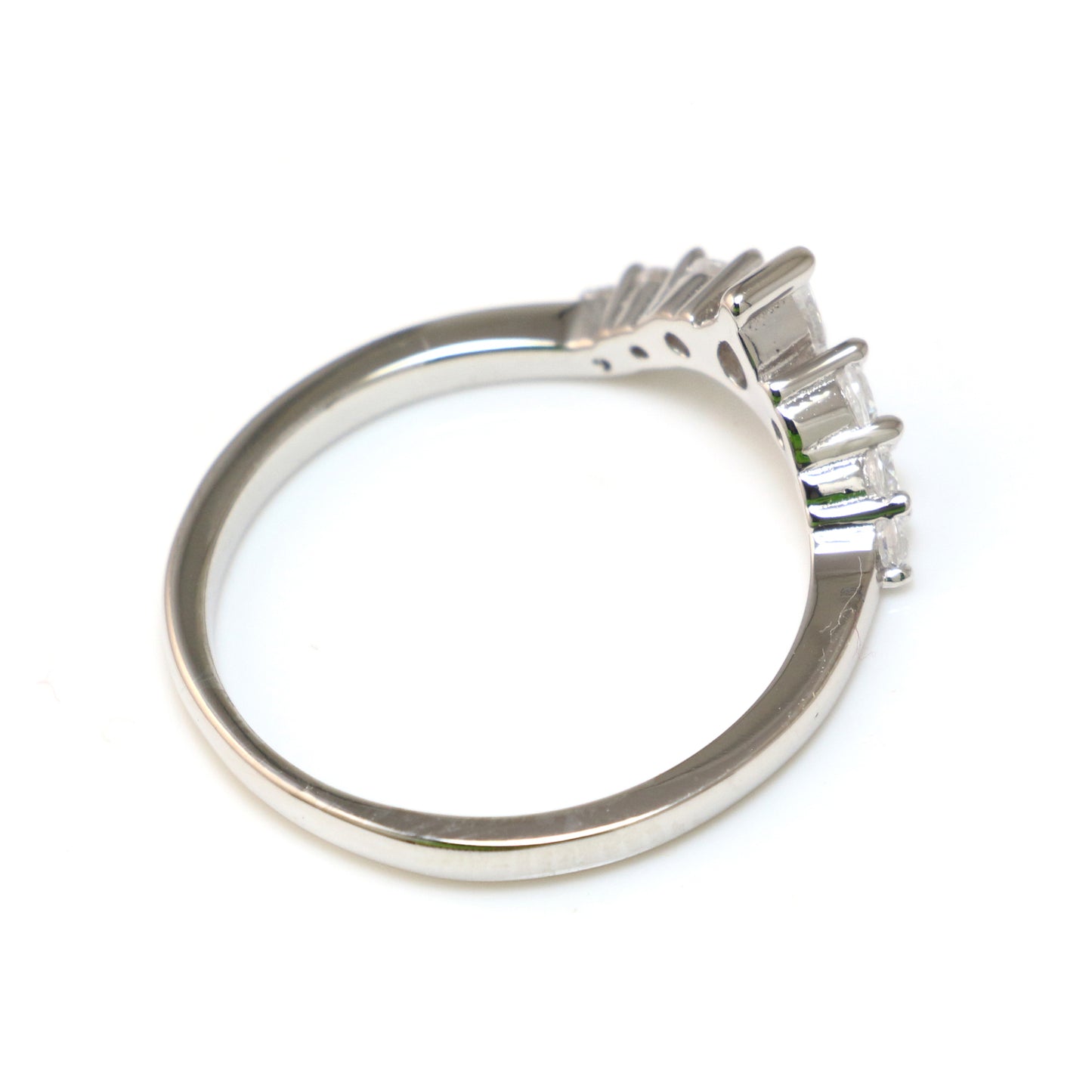 White CZ 925 Sterling Silver Ring - Chainstones