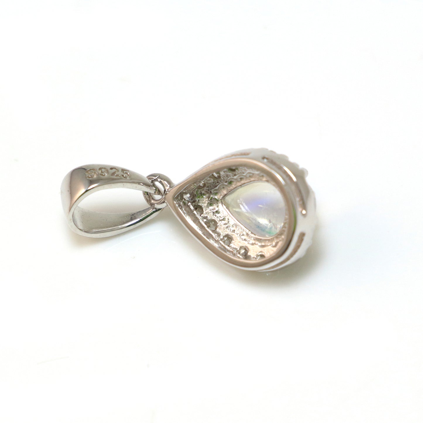 Blue Moonstone Silver Necklace - Chainstones