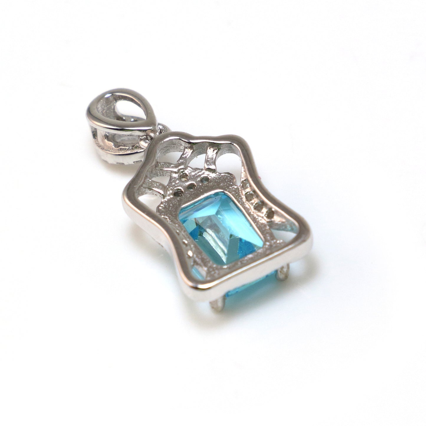 Blue Topaz Sterling Silver Necklace - Chainstones