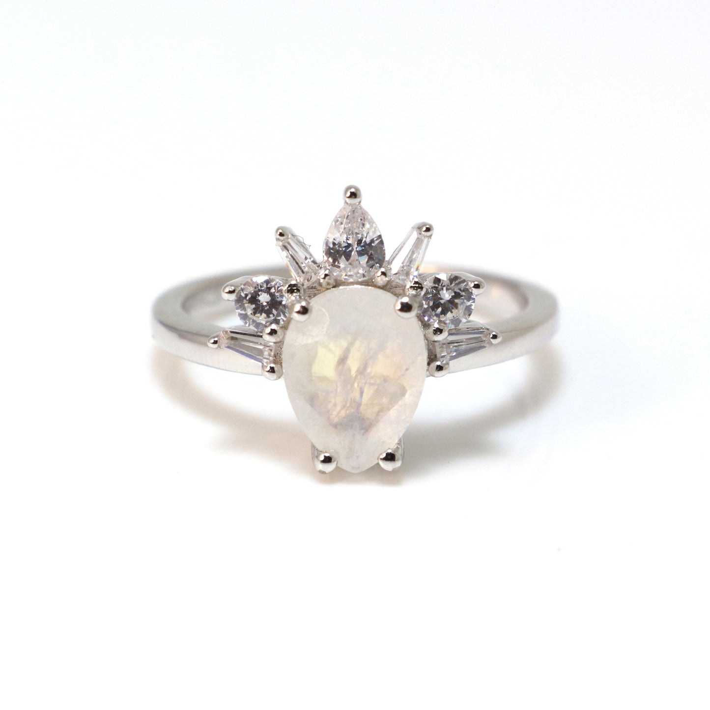 925 Sterling Silver Moonstone Ring - Chainstones