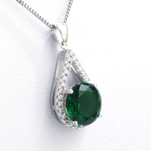 Green Spinel Gemstones Silver Necklace - Chainstones