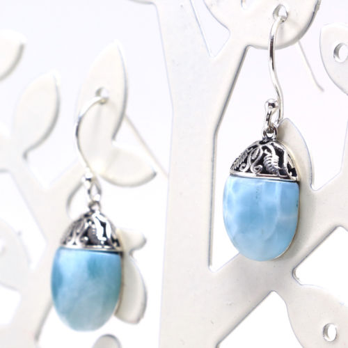 Larimar Gemstones Drop Earrings - Chainstones