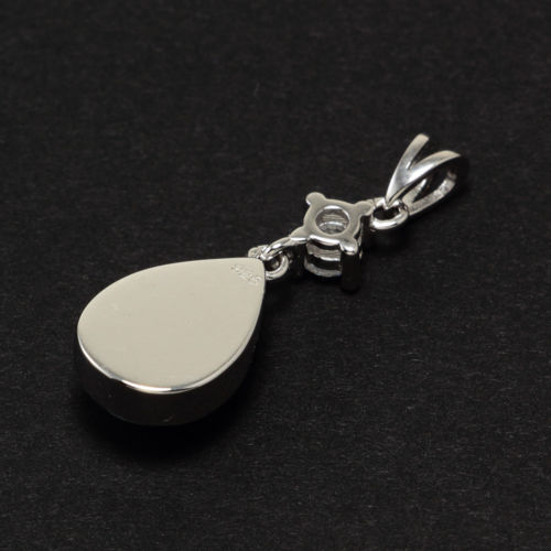 Chainstones Larimar Teardrop Pendant | The "Atlantis Stone" | White Topaz & 925 Silver - Chainstones
