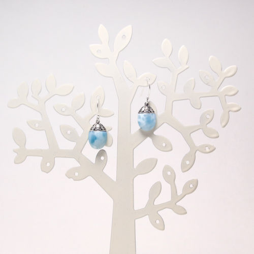 Larimar Gemstones Drop Earrings - Chainstones