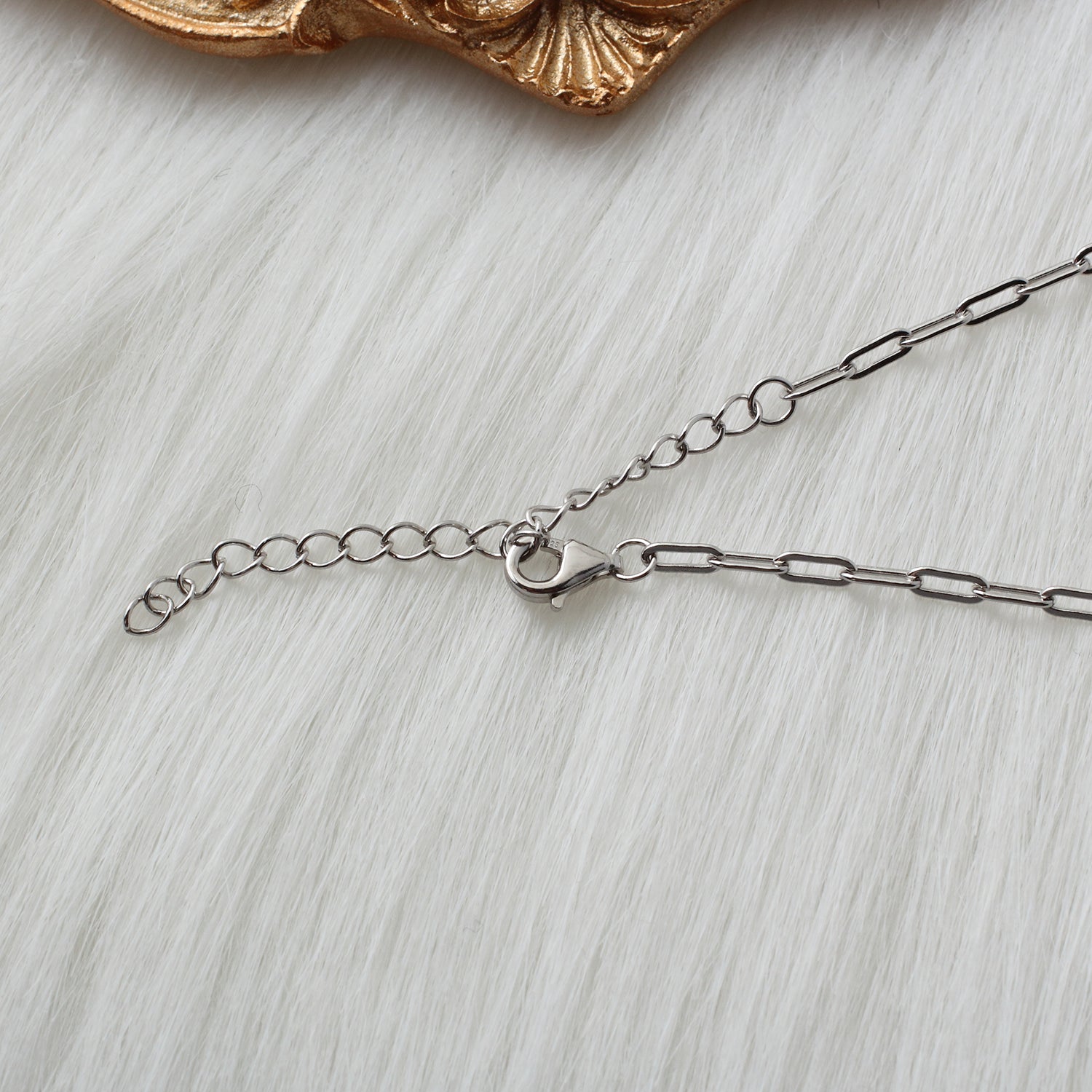 Moonstone Gemstones White Gold Pendant Necklace - Chainstones