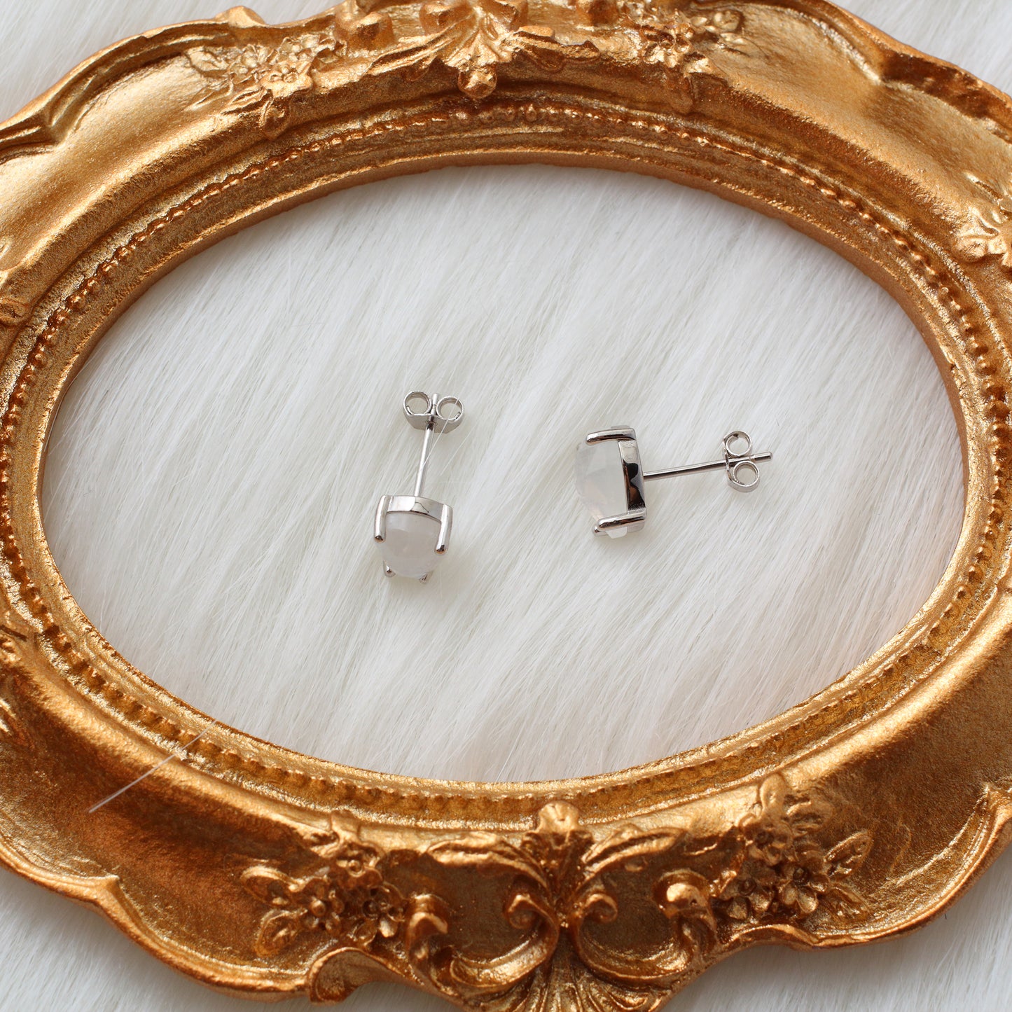 925 Sterling Silver Natural Moonstone Earrings