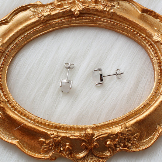 925 Sterling Silver Natural Moonstone Earrings - Chainstones