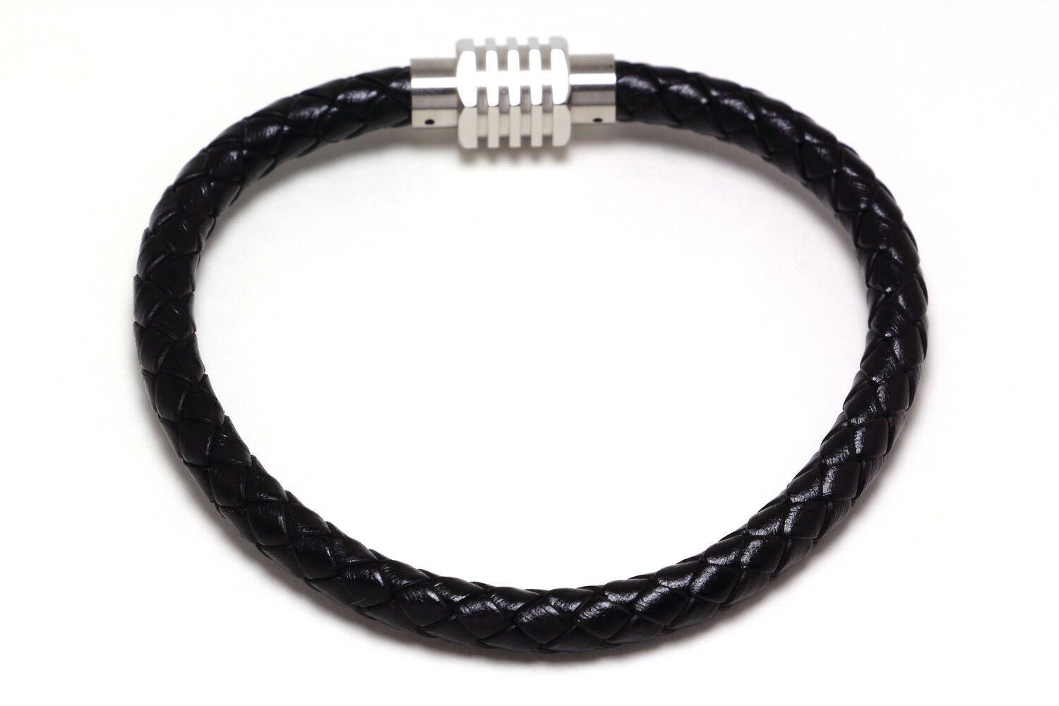 Genuine Leather Black Bracelet - Chainstones