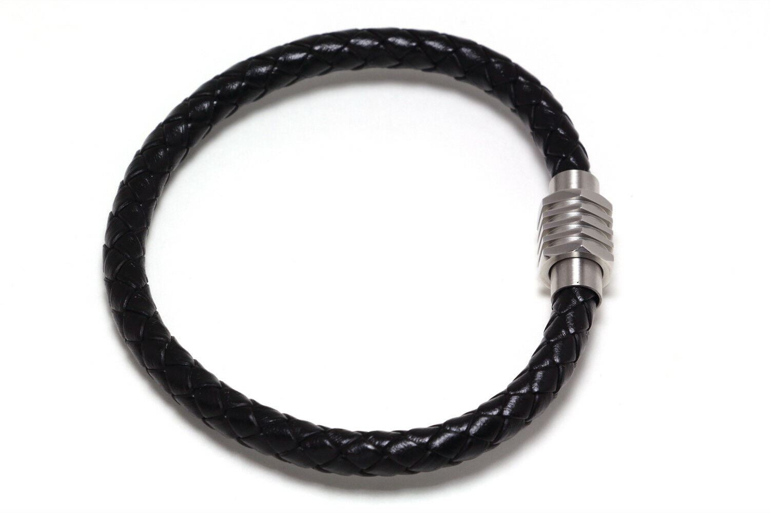 Genuine Leather Black Bracelet - Chainstones