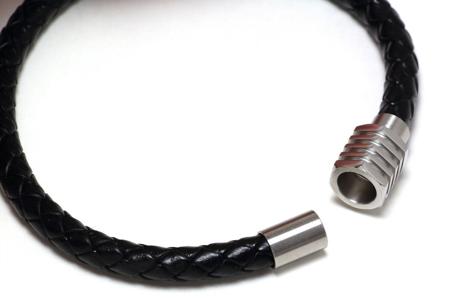 Genuine Leather Black Bracelet - Chainstones