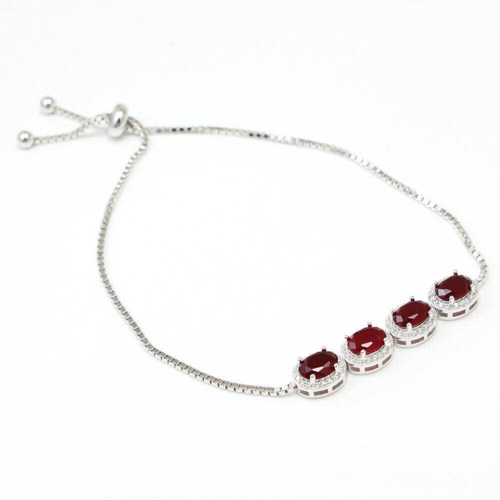 Red Cubic Zirconia Gemstones Bracelet
