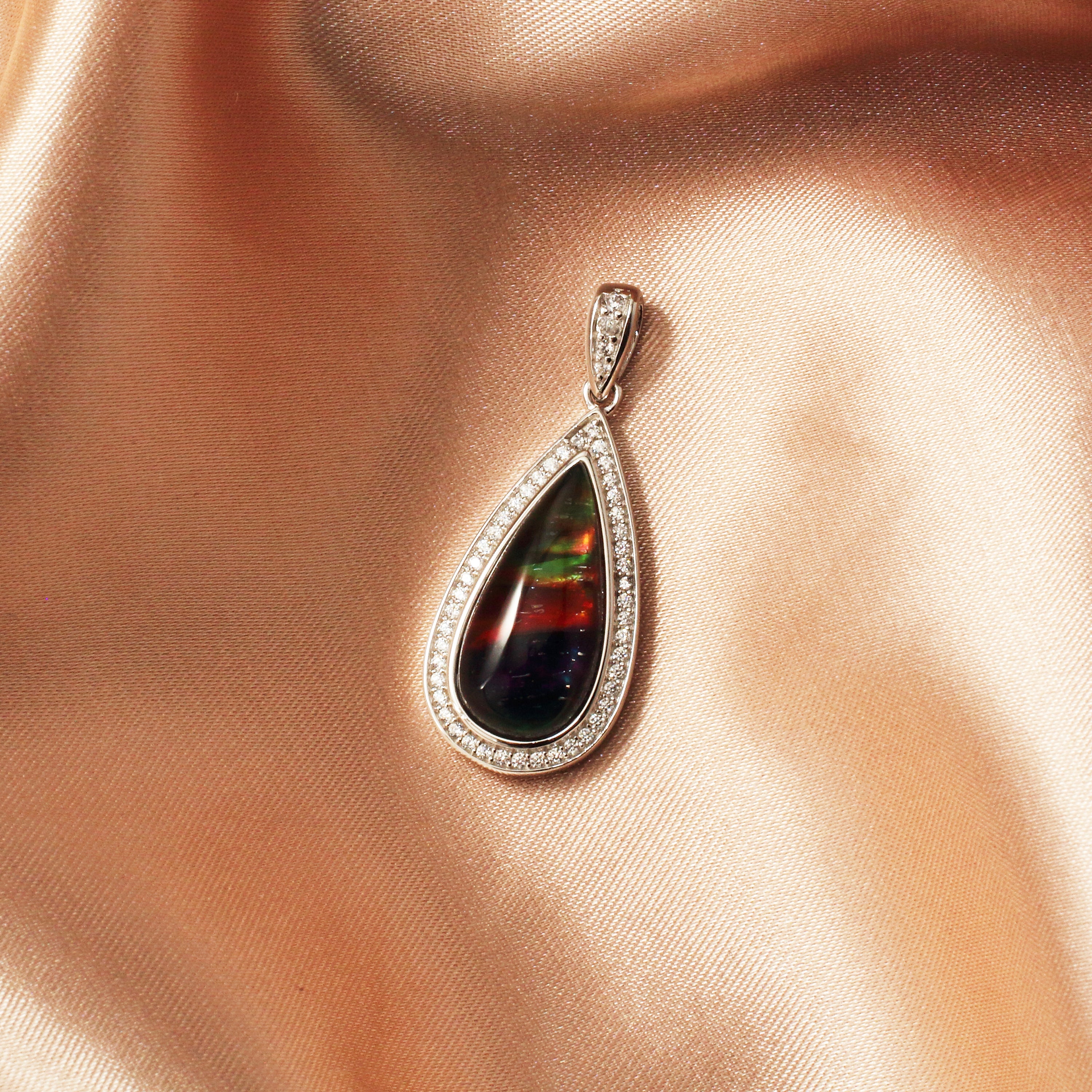 Ammolite Necklace 925 Sterling Silver