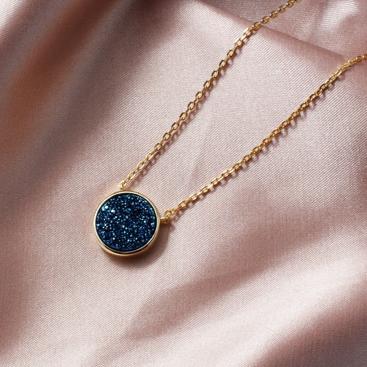 Blue Druzy Quartz Gemstones Necklace - Chainstones