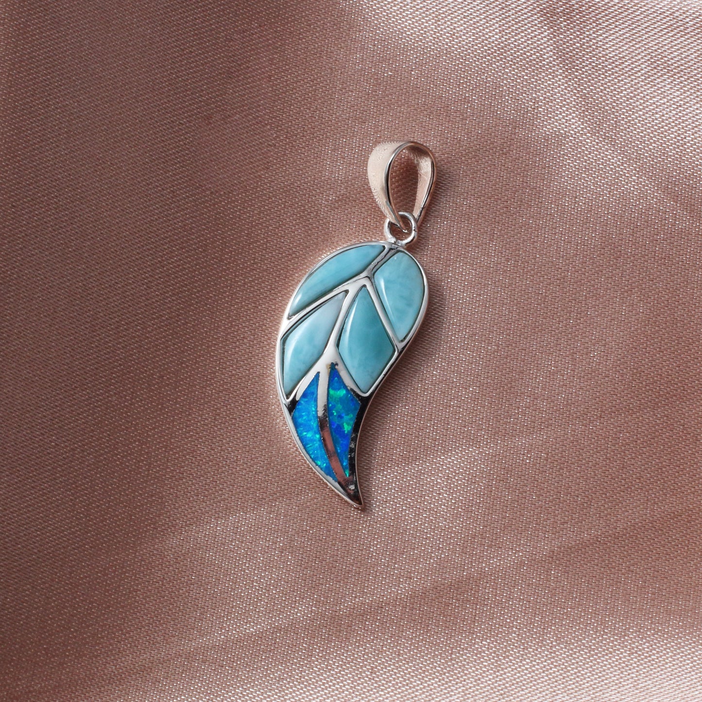 Blue Fire Opal Silver Necklace - Chainstones