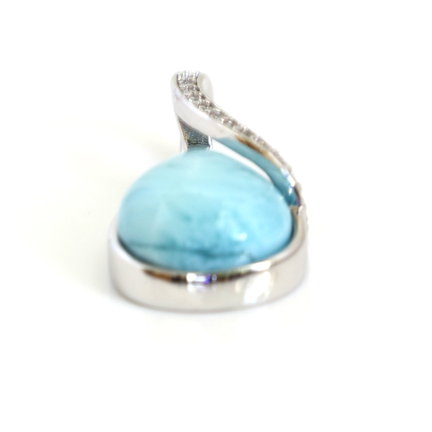 925 Sterling Silver Larimar Gemstones Pendant Necklace - Chainstones
