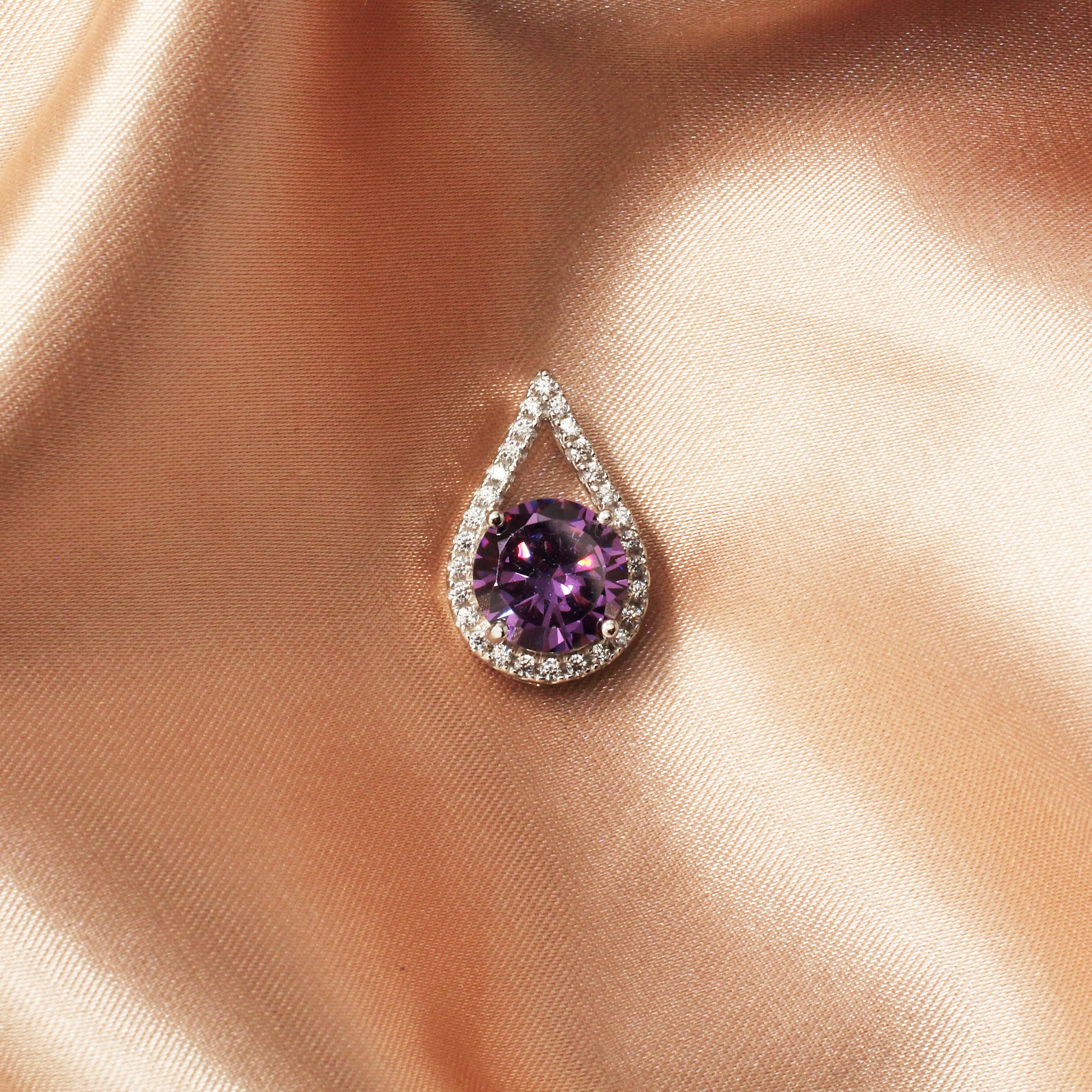 Amethyst Cubic Zircon Gemstones Necklace - Chainstones