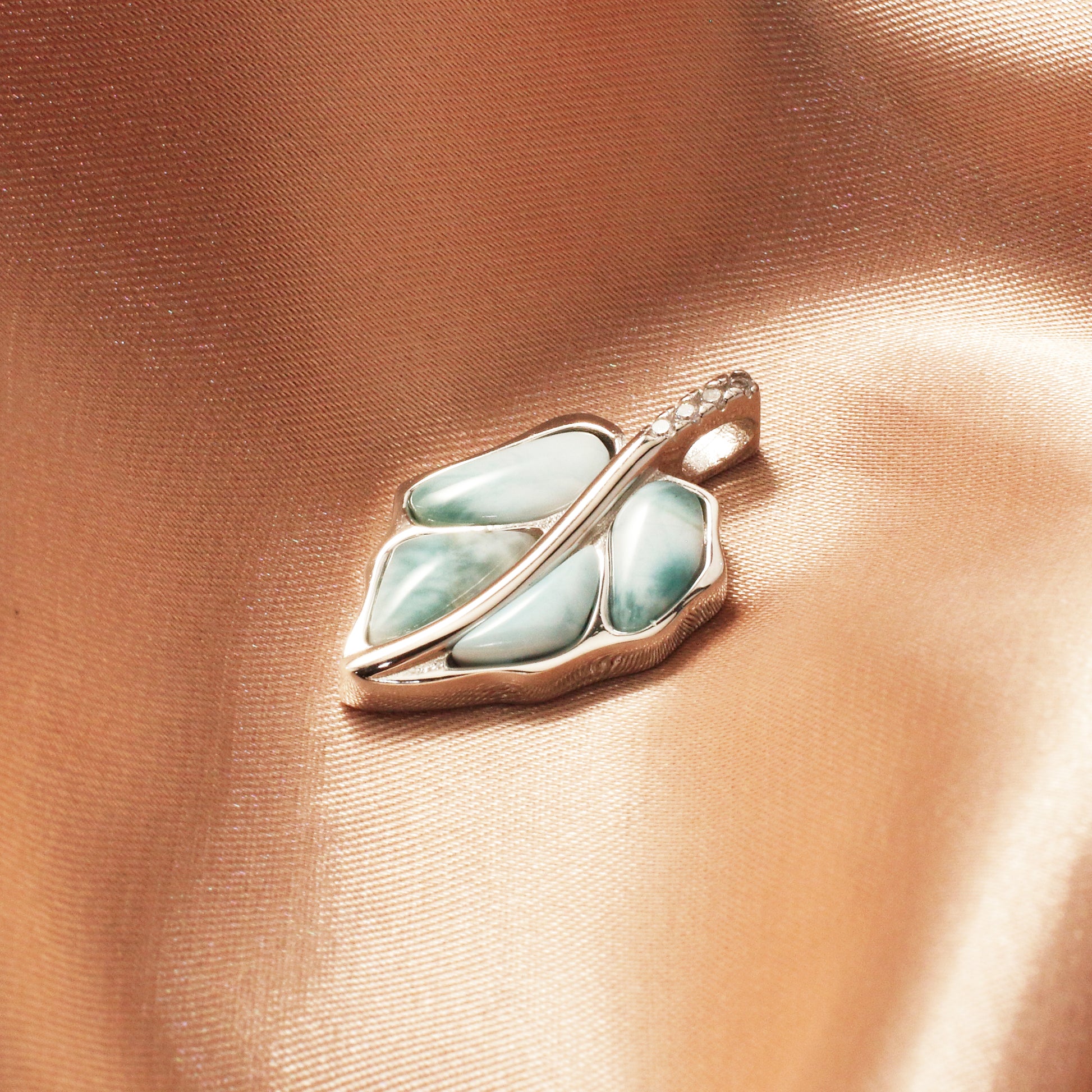 Larimar Gemstones Pendant Necklace - Chainstones