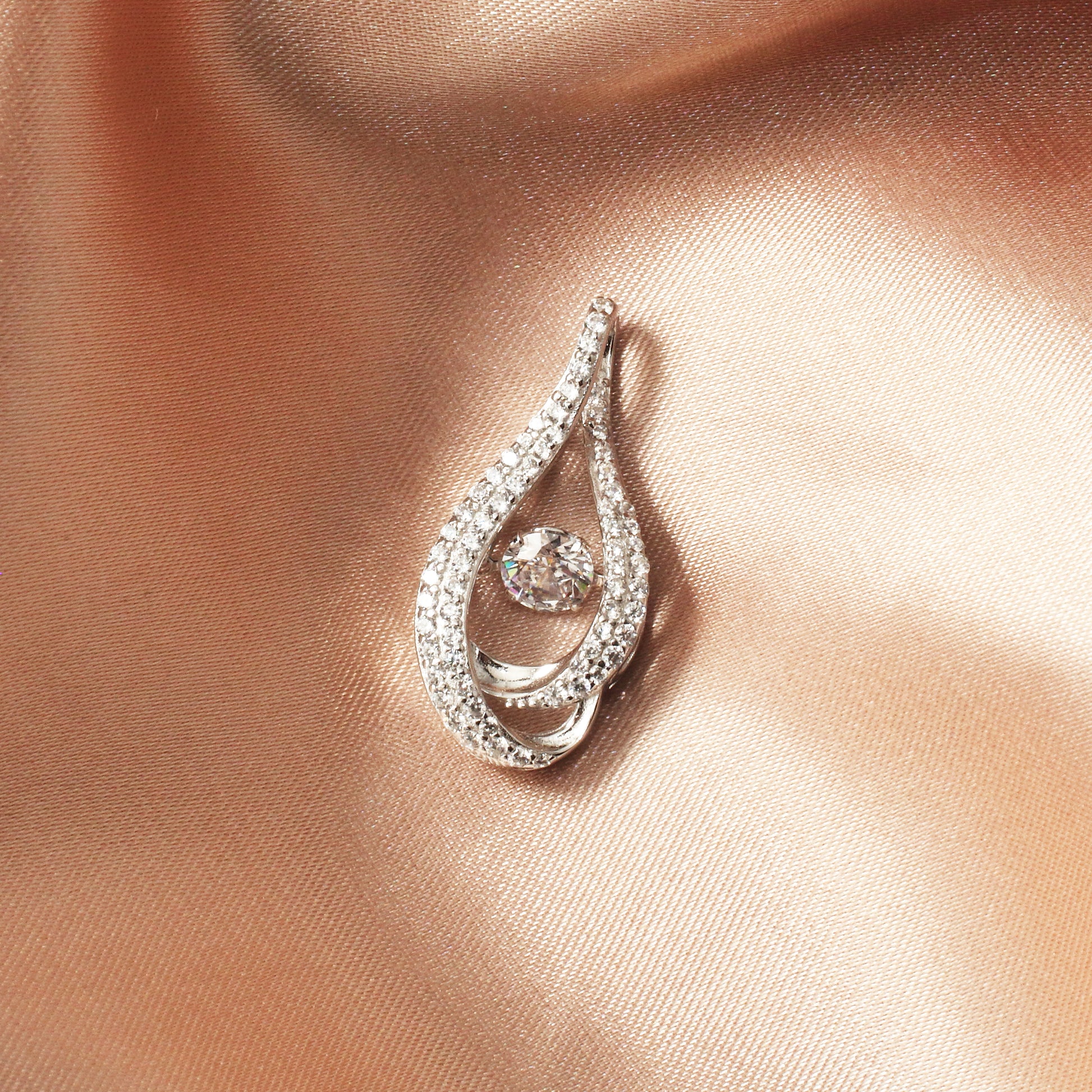Cubic Zirconia Gemstones Silver Necklace - Chainstones