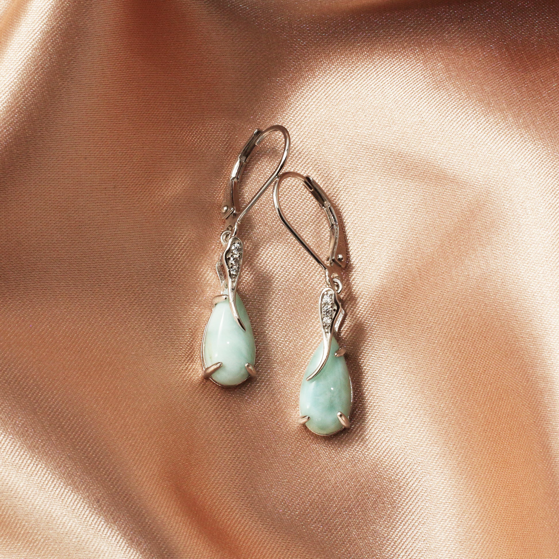 Natural Larimar Earrings 