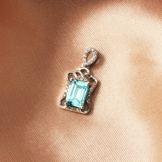 Blue Topaz Silver Necklace - Chainstones