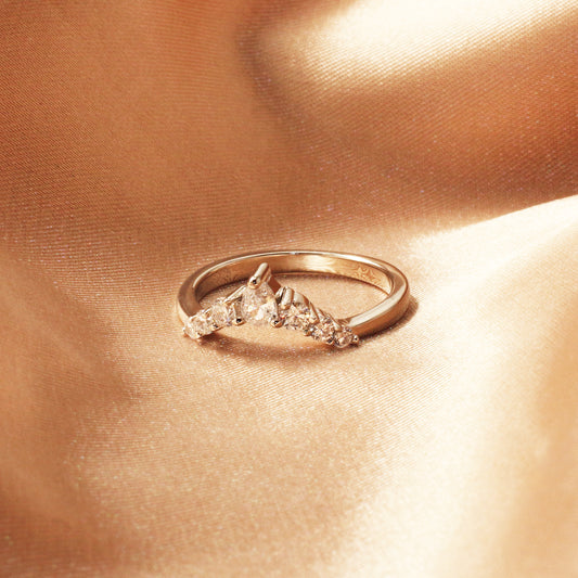 White CZ 925 Sterling Silver Ring - Chainstones