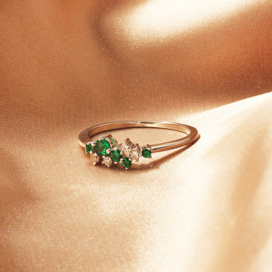 Green CZ Ring - Chainstones
