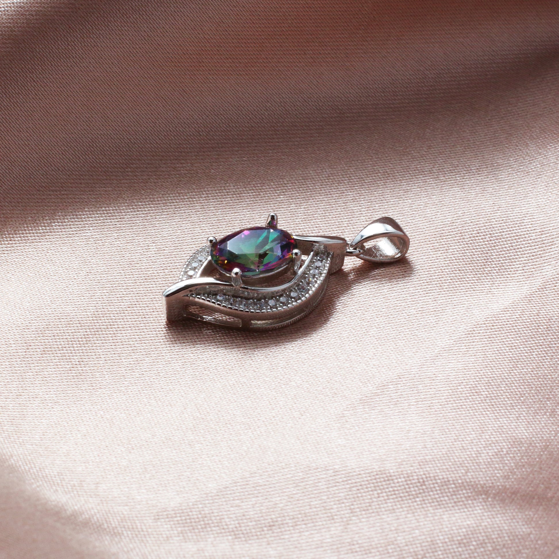 925 Sterling Silver Mystic Topaz Necklace - Chainstones