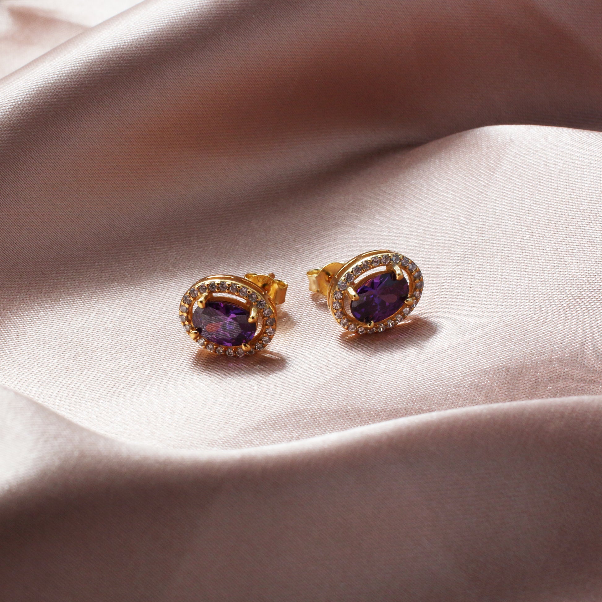 Cubic Zirconia Gemstones Silver Earrings - Chainstones